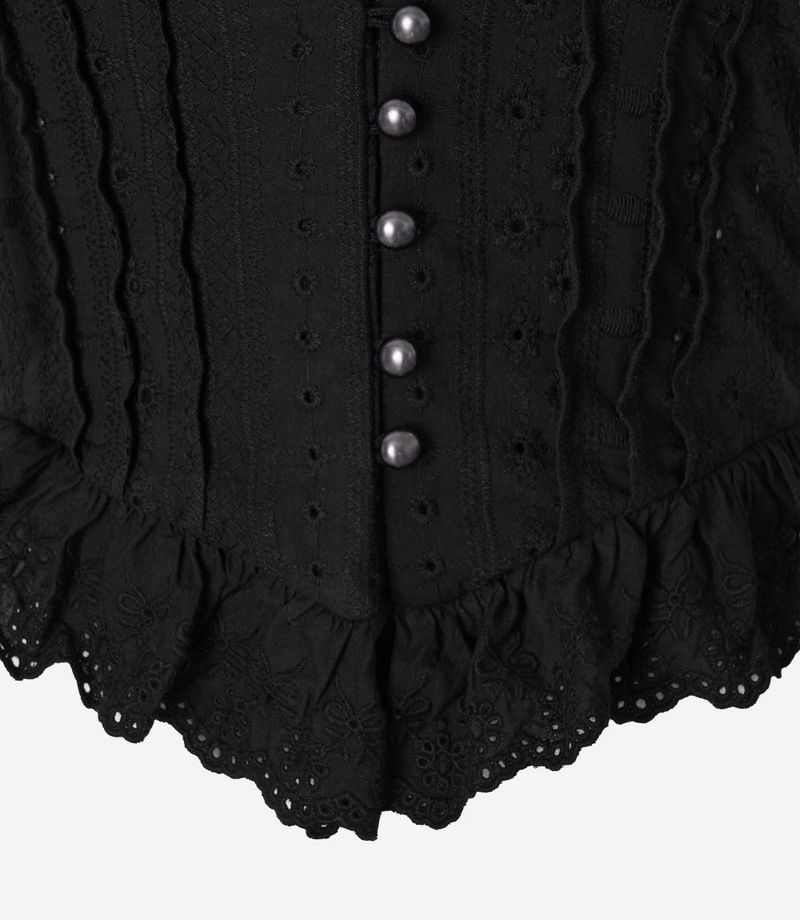 ROSÉ 2 Off-Shoulder Pintuck Lace Blouse