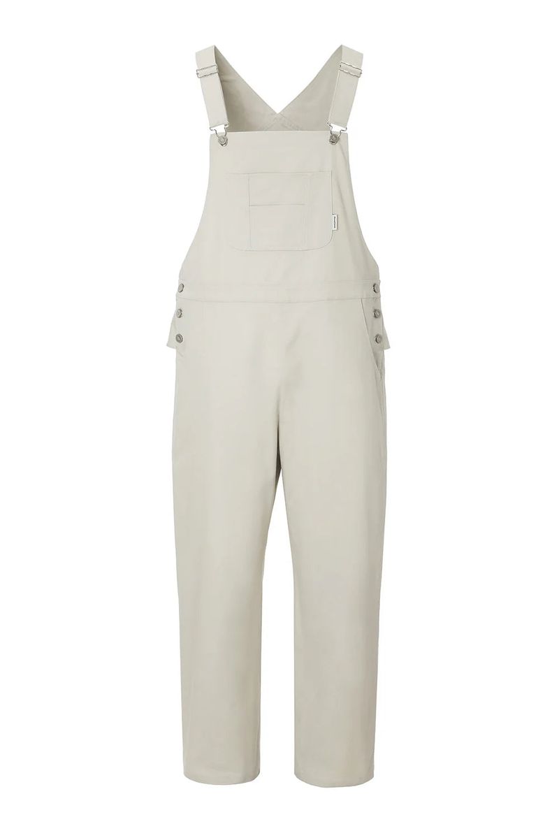 Frill baggy overalls - beige