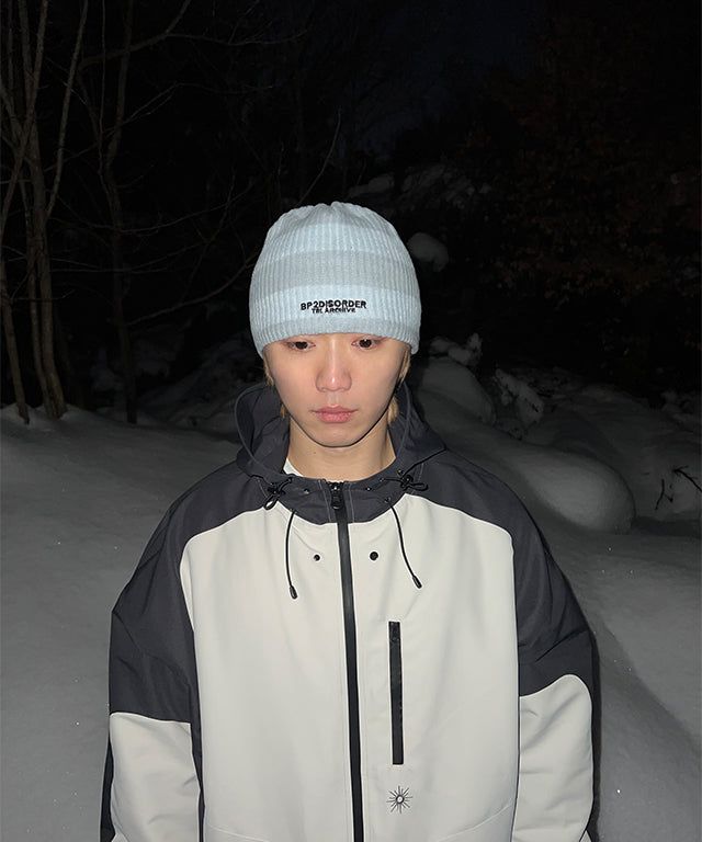 Striped Beanie Blue