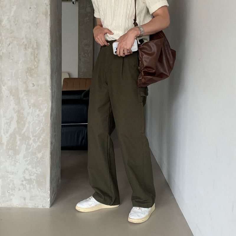 LMN True Carpenter Patch Wide Cotton Pants (3 colors)