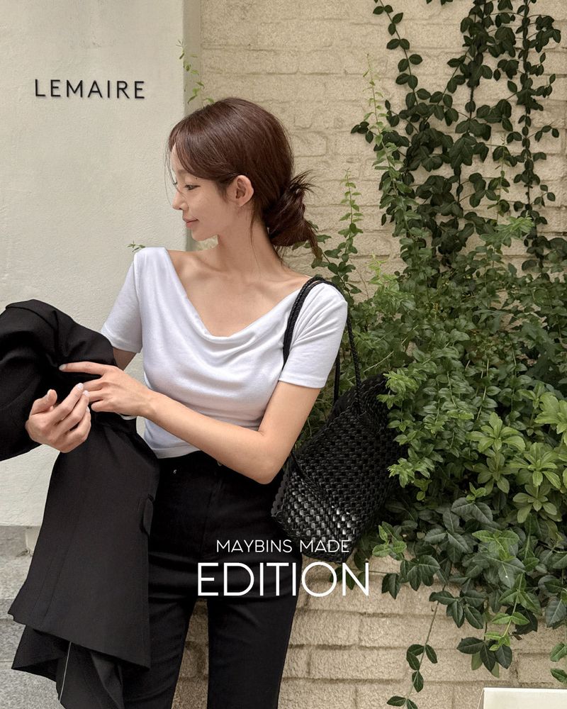 [MADE] Ellora drape shirring T‑shirt