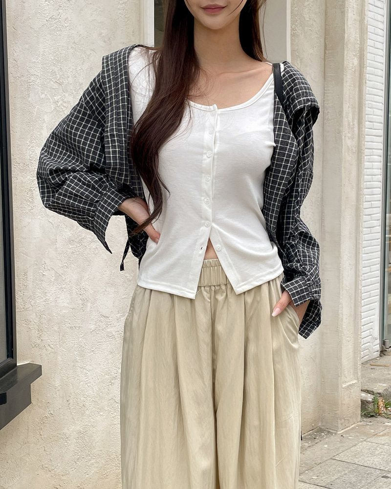 Robve hood check shirt