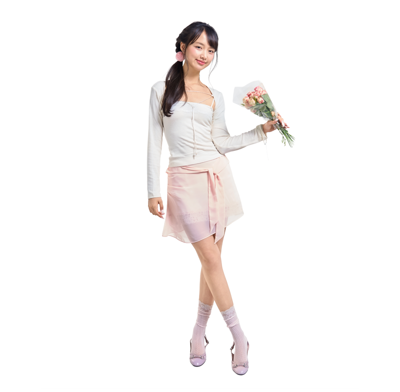 ROSY MIDI SKIRT [PINK]
