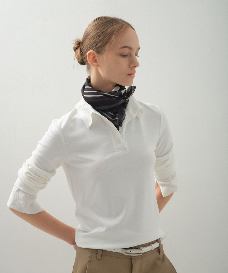 Contour Polo Shirt Top_White
