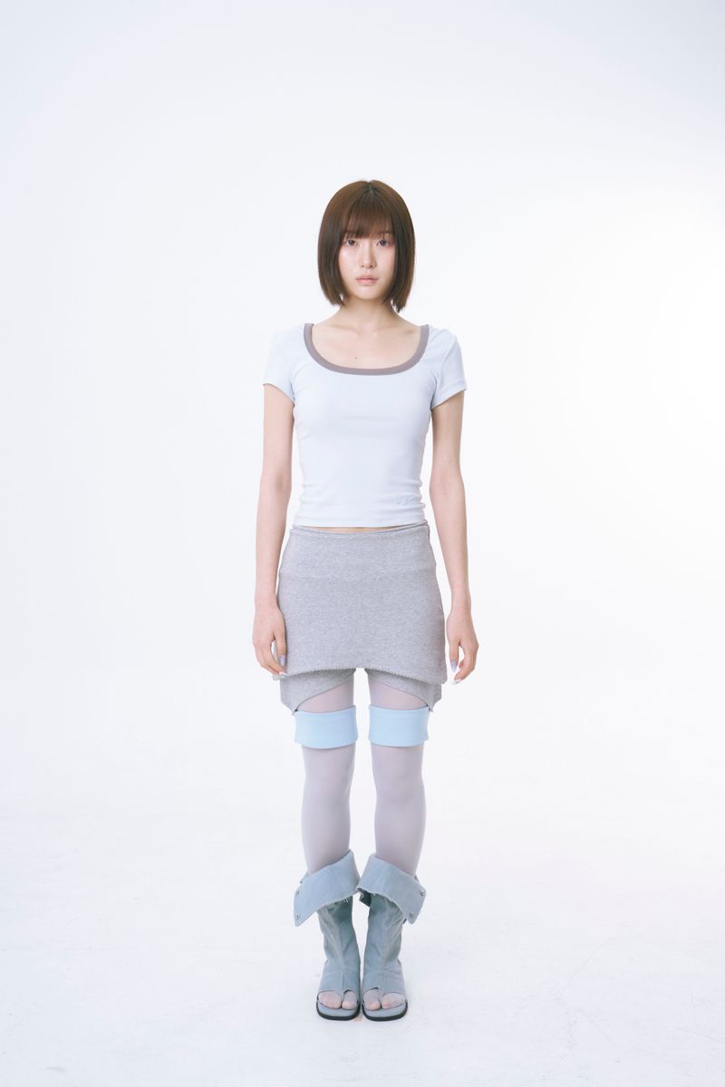 Deep Square-Neck Soft Top (POWDER BLUE)