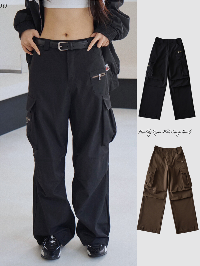 Reality Zipper Wide Cargo Pants