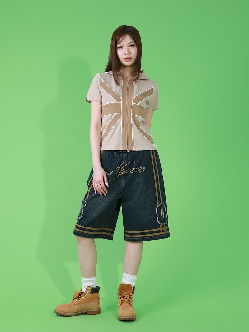 NYXX(エヌワイエックスエックス)の「CROSS PATCH HOODIE (BEIGE)(Tops)」