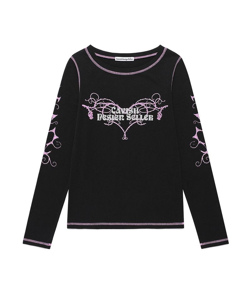 cavish（カビシ）の「W STEM LS Tシャツ ブラック(CV2FSFT553A)（トップス）」