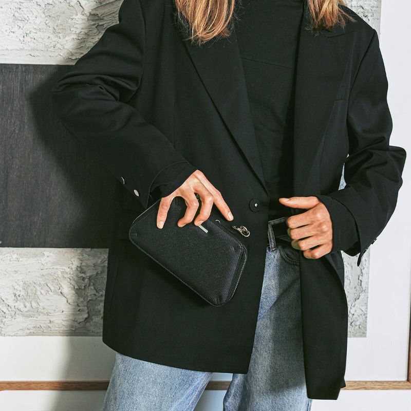 saffiano trapezium chain bag