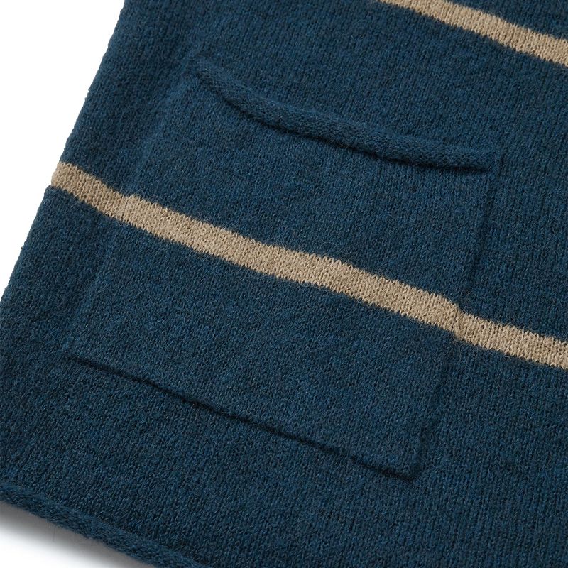 Roll-up stripe pocket knit / Deep teal