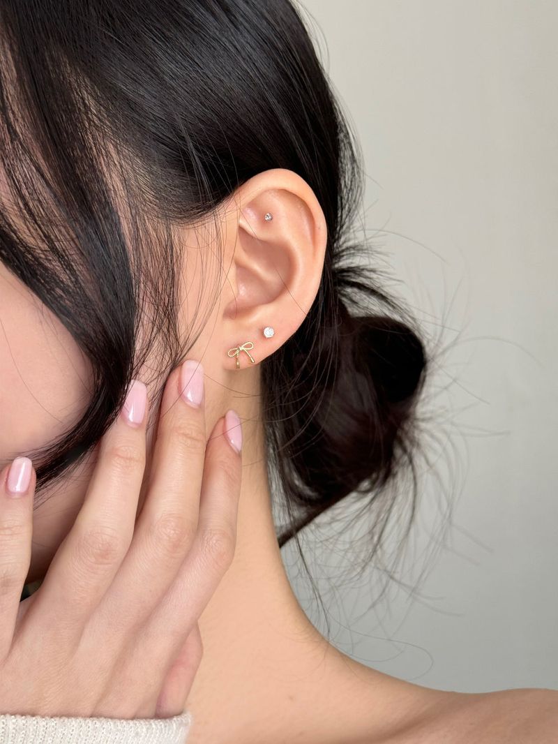 [3 set] daily ribbon earrings set
