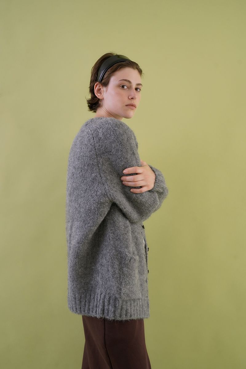 Softy alpaca cardigan_gray