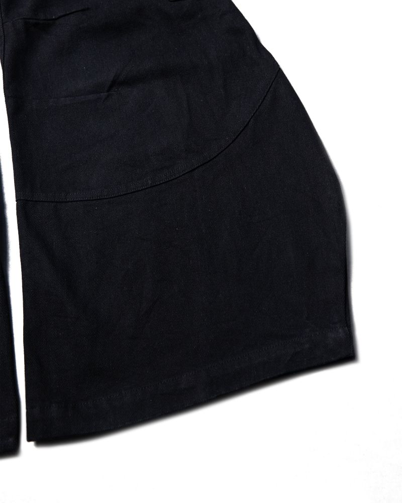MULTI BUCKLE BLACK DENIM PANTS