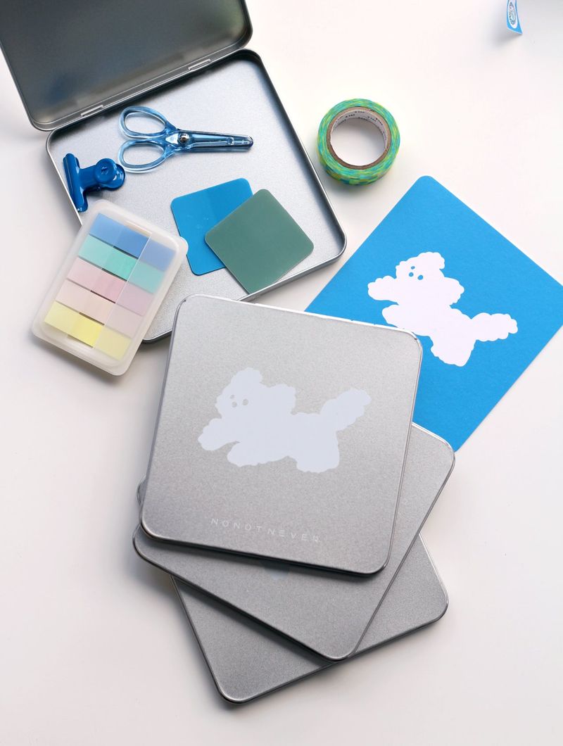 Tincase silver white dog