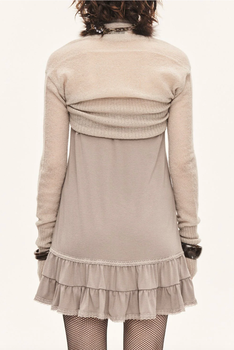 Angel shawl bolero - beige gray 