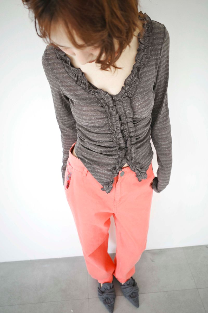 Shimmer Shirred Top