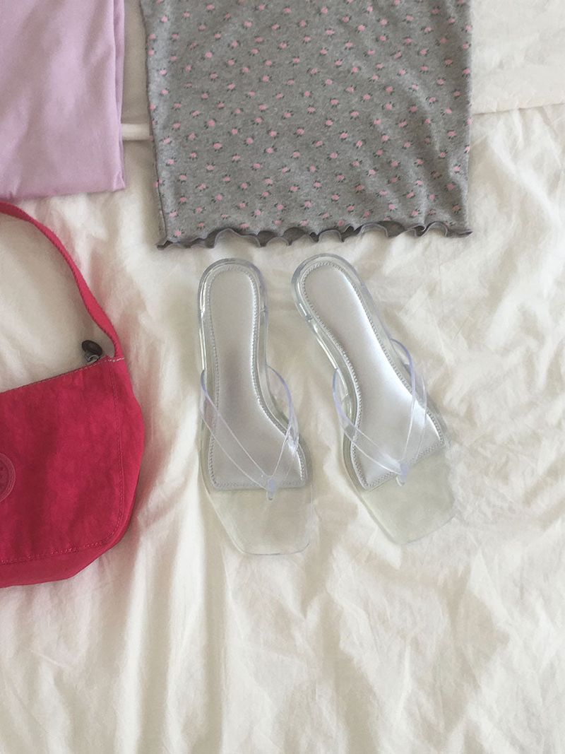 JELLY FLIPFLOP KITTEN HEELS (3color)