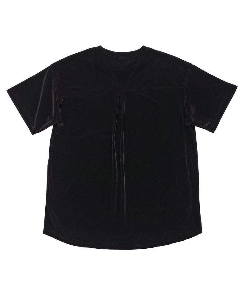 DROP-SHOULDER VELVET 1/2 TEE (Black)