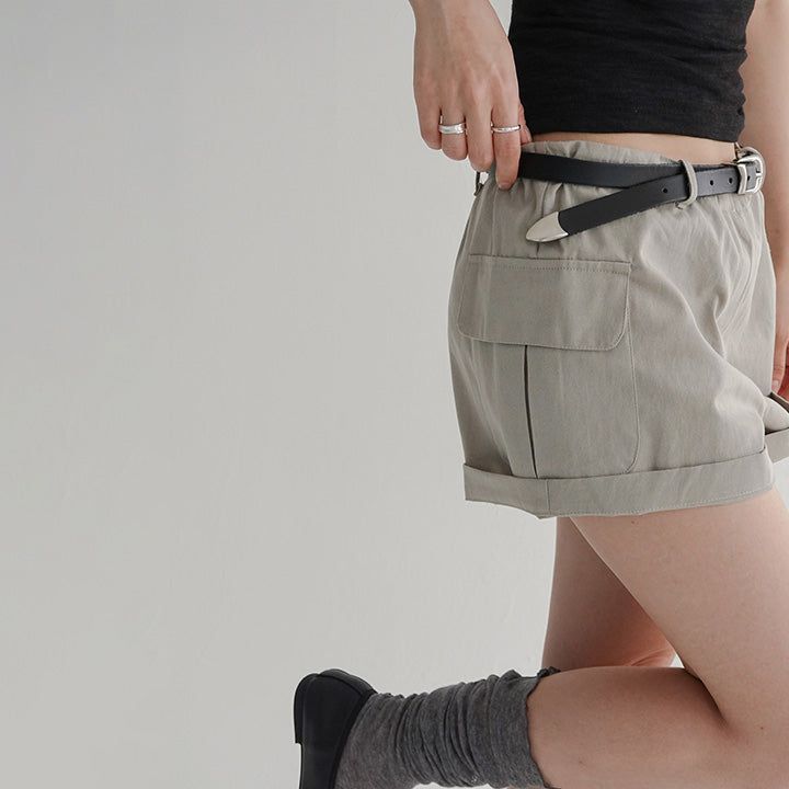 [Atomin] String Cargo Short Pants - 2 color
