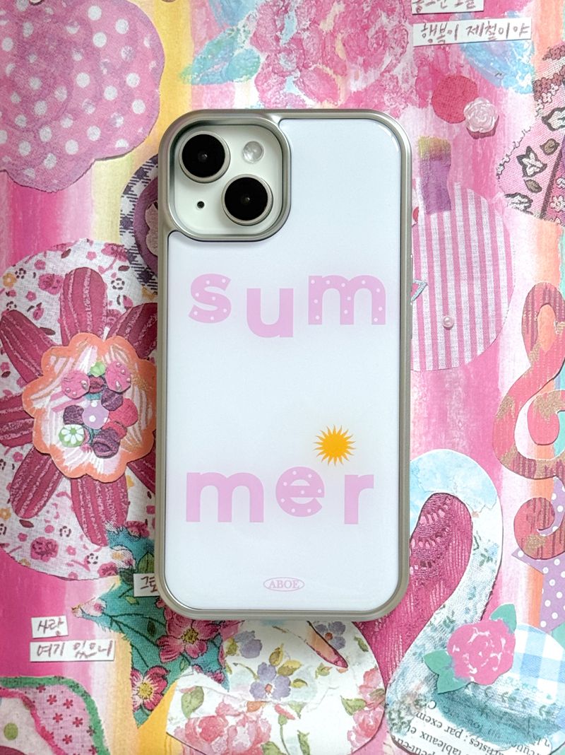 ABOE（アビオエ）の「SUMMER WHITE PINK Silver Epoxy Case（Smartphone Accessories）」