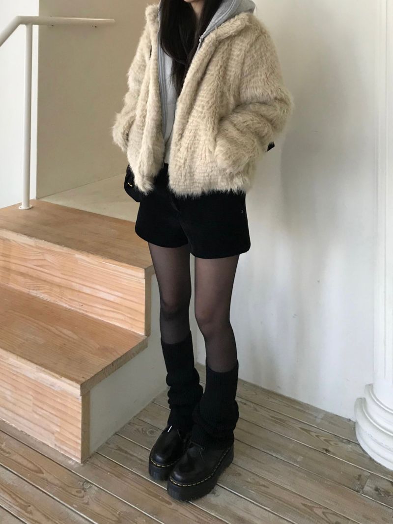 Perry High-Neck Fur Jacket (one color)