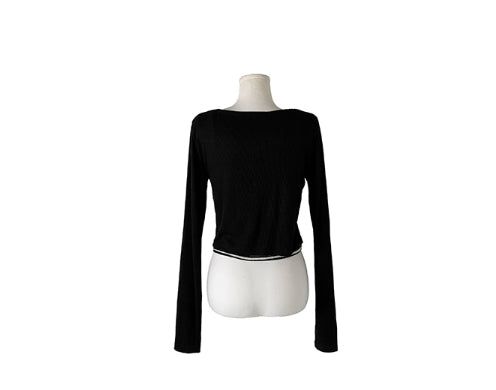 Cotter Punching Stripe Sleeveless Cardigan Set