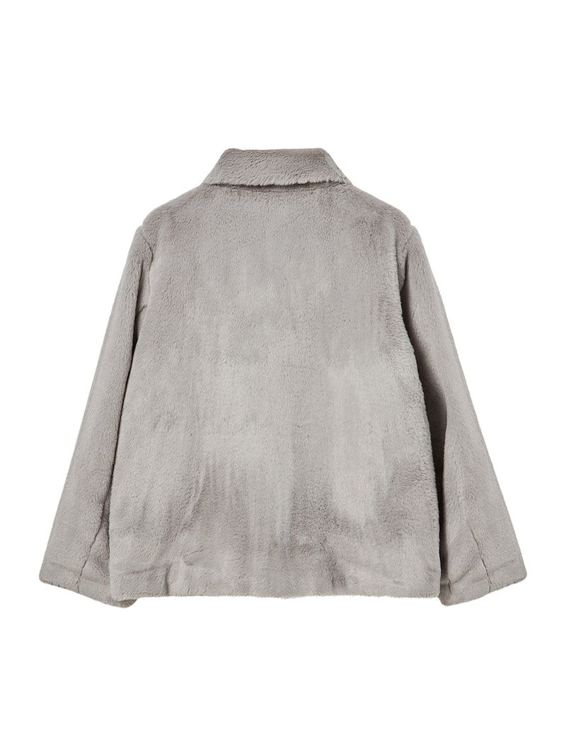COLLAR FUR JACKET GREY