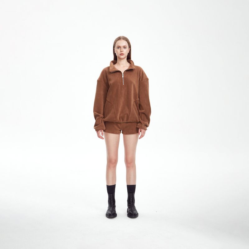 elastic fleece sai shorts