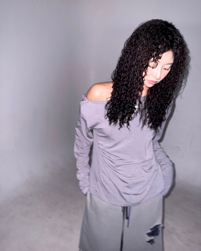 (3color) Damaged Jersey Skirt