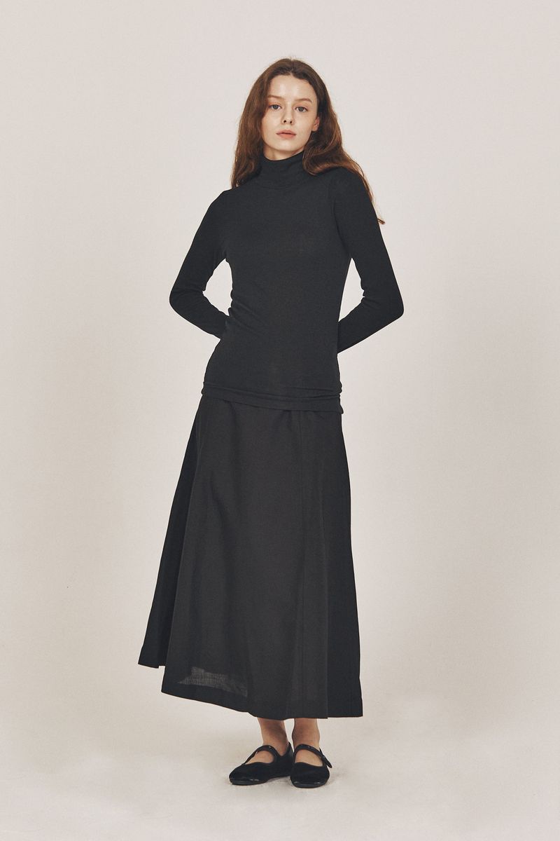 linen flare skirt