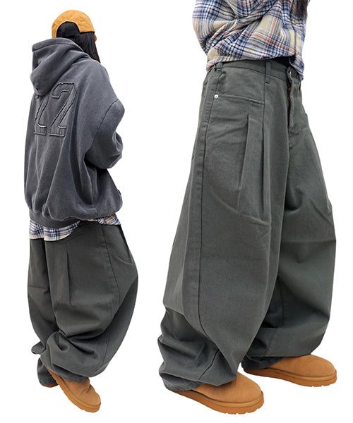 Wide Pleated Balloon Pants