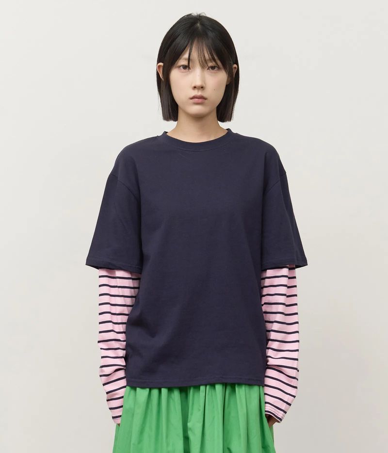 HIFIFNK(ハイファイファンク)の「Tos Striped Layered Longsleeve(Tops)」