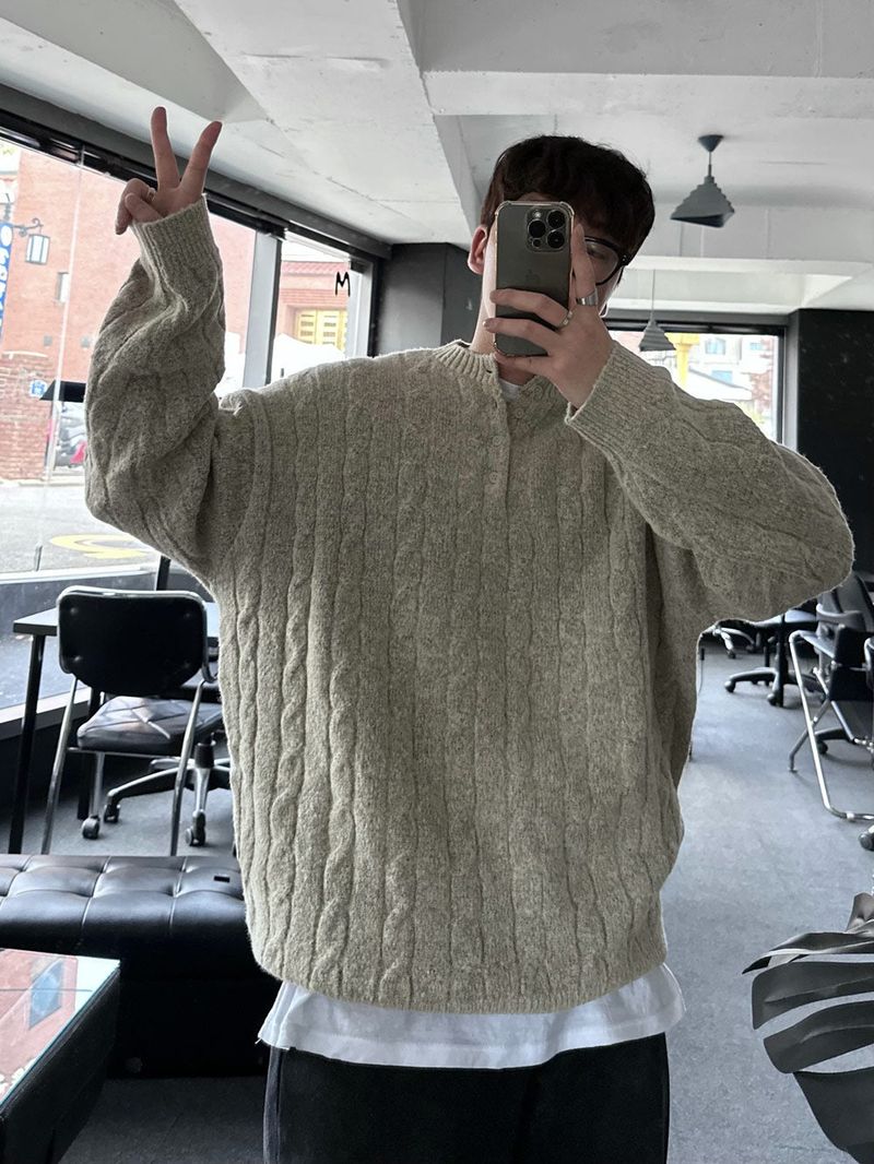 noi round button knit