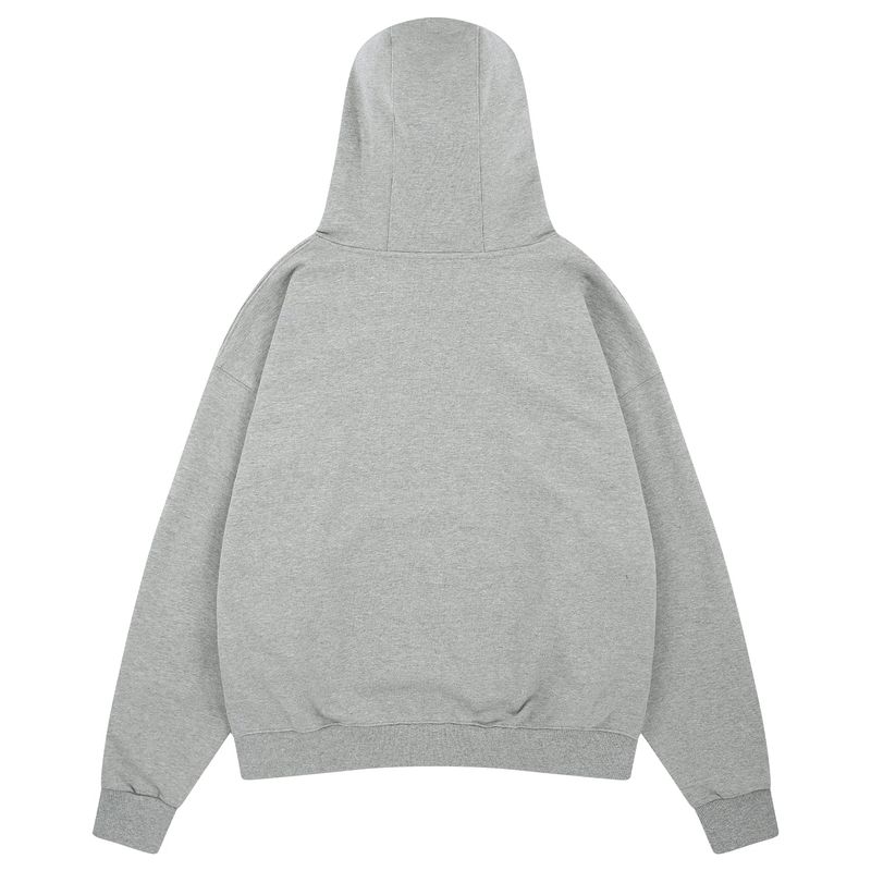 MVR PATCH LOGO SLEEK HOODIE SWEATSHIRT GRAY