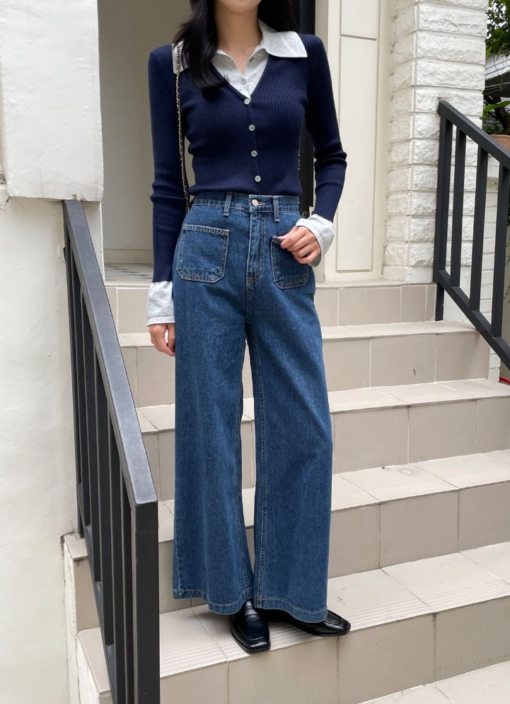 iam mari（アイアム マリ）の「Trun Out Pocket Banding Wide Denim Pants（Pants）」