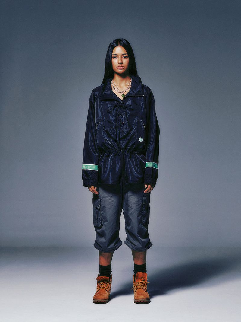 LACE UP ANORAK JACKET (BLACK)