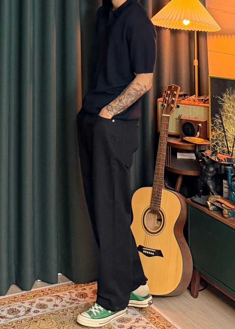 Semi-wide cotton pants 5COLOR