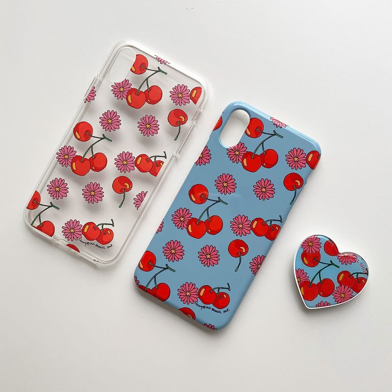 Cherry & Pink Daisy (Galaxy) Jelly Case