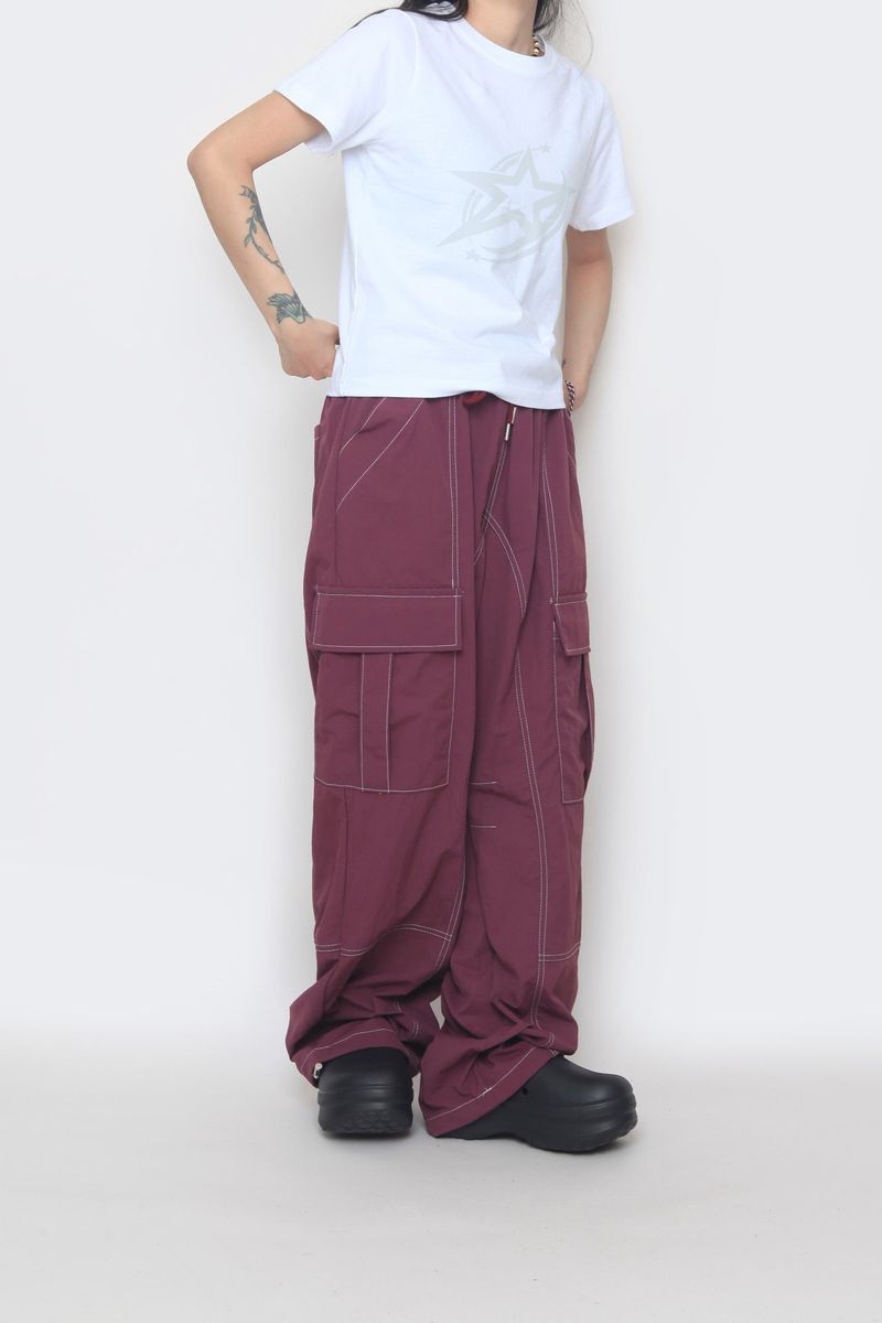 nylon stitch cargo pants