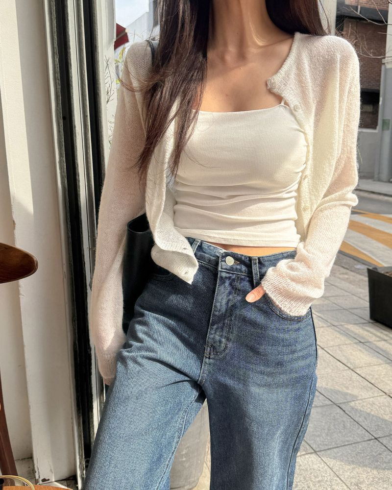 Neren see‑through cardigan