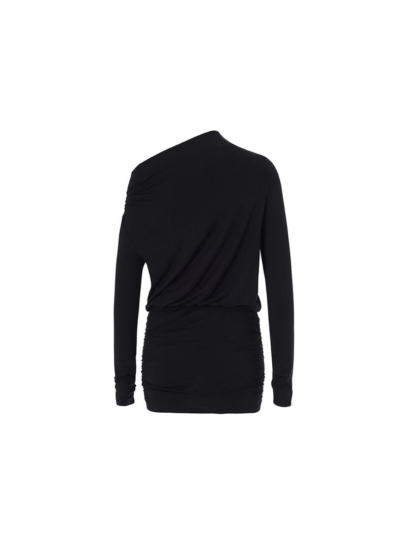 Shirring symbol dress (Black)