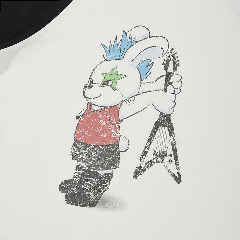 ROCKTTY BUNNY RAGLAN T-SHIRT [WHITE]