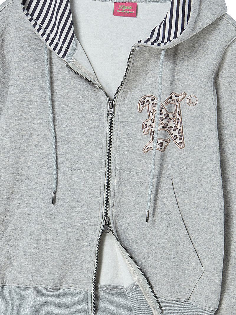 LETTER N HOOD ZIP-UP GREY