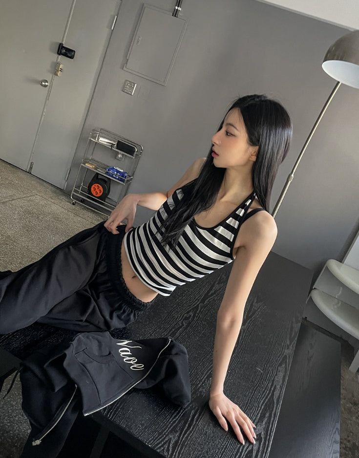 Molly Stripe Halter Sleeveless