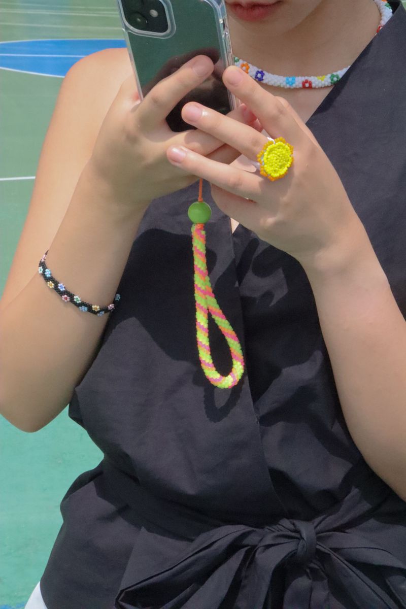 Classic Crochet Phone strap (Orange)