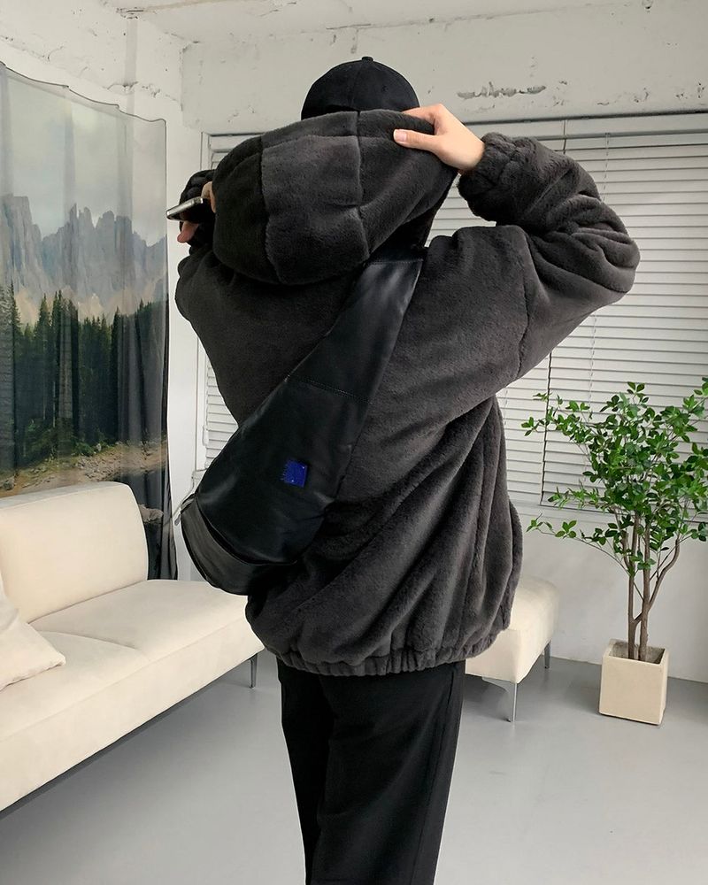COZINESS（コジネス）の「UI Mink Fur Hood Zip-Up Jumper (4 colors)（Jackets/Outerwear）」