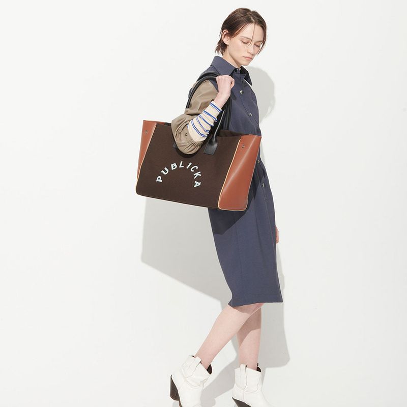  BIG SHOPPER BAG, BROWN