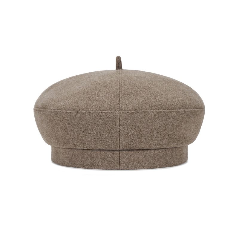 VA Curved Oval Metal Blended Beret  / Mocha Brown
