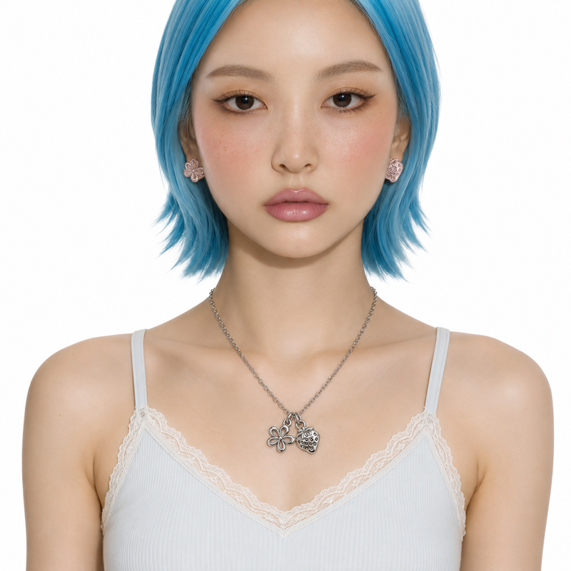 strawberry charm necklace