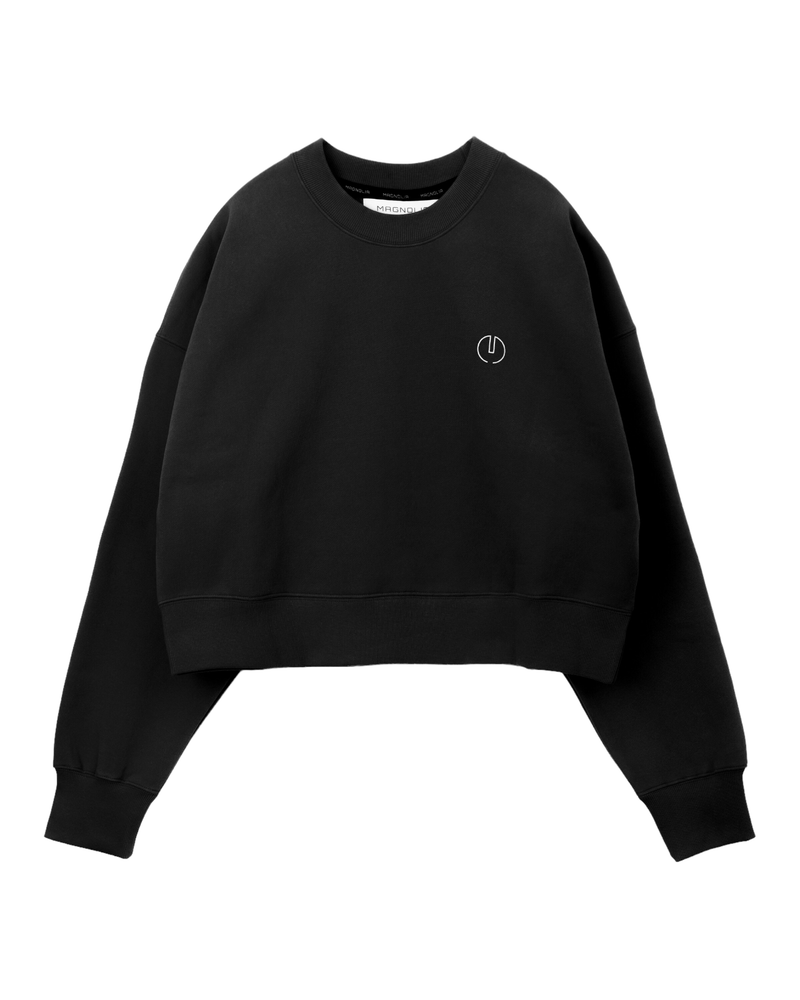 MAGNOLIA（マグノリア）の「プリントクロップドスウェット/Print Cropped Sweat-BLACK（Tops）」